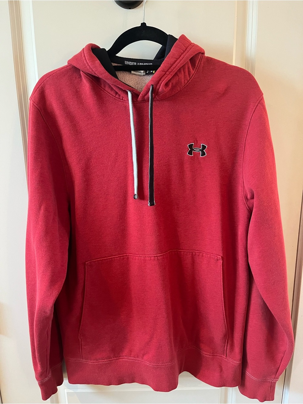 Under Armour Red Pullover Hoodie with Contrast Drawcords